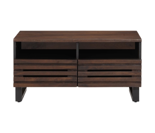 Mesa de centro madera maciza mango marrón 80x55x40 cm