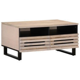 Mesa de centro de madera maciza de mango 80x55x40 cm