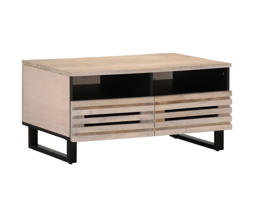 Mesa de centro de madera maciza de mango 80x55x40 cm