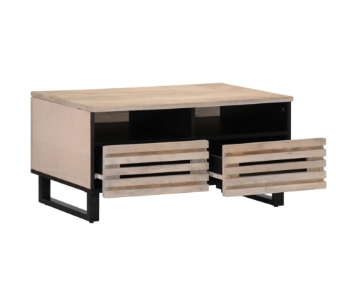 Mesa de centro de madera maciza de mango 80x55x40 cm