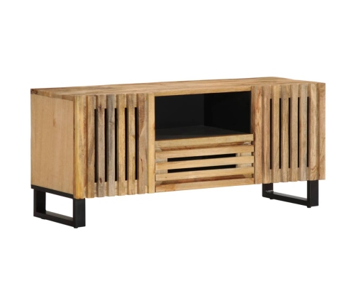 Mueble de TV madera maciza de mango rugosa 100x34x46 cm