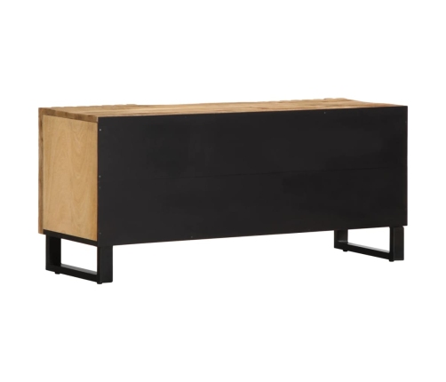 Mueble de TV madera maciza de mango rugosa 100x34x46 cm