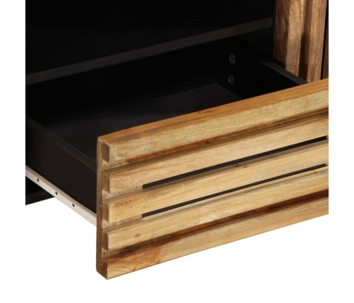 Mueble de TV madera maciza de mango rugosa 100x34x46 cm