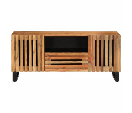 Mueble de TV madera maciza de acacia 100x34x46 cm