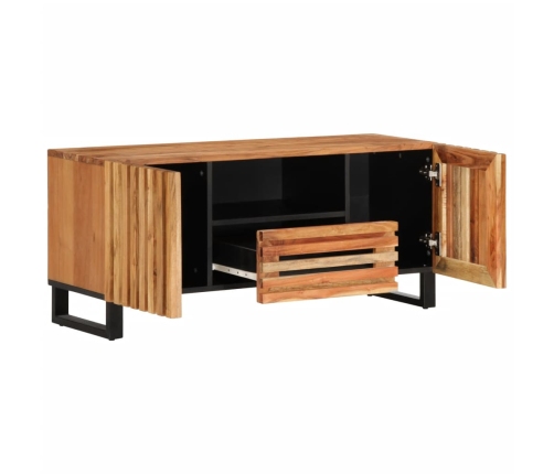 Mueble de TV madera maciza de acacia 100x34x46 cm