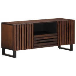 Mueble de TV madera maciza mango marrón 100x34x46 cm