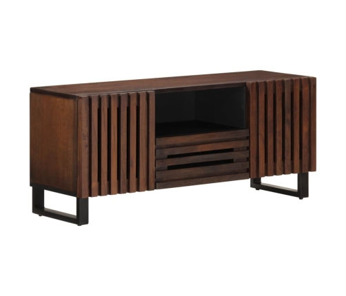 Mueble de TV madera maciza mango marrón 100x34x46 cm