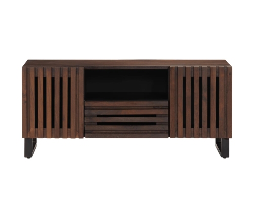 Mueble de TV madera maciza mango marrón 100x34x46 cm