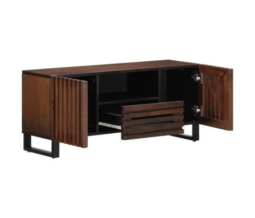 Mueble de TV madera maciza mango marrón 100x34x46 cm