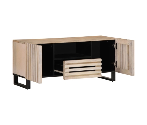 Mueble de TV madera maciza de mango 100x34x46 cm