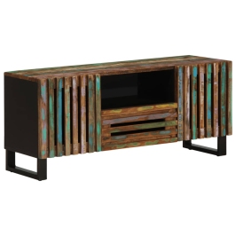 Mueble de TV madera maciza de acacia 100x34x46 cm