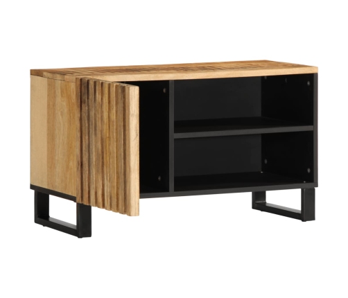 Mueble de TV madera maciza de mango rugosa 80x34x46 cm