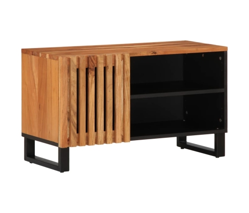 Mueble de TV madera maciza de acacia 80x34x46 cm