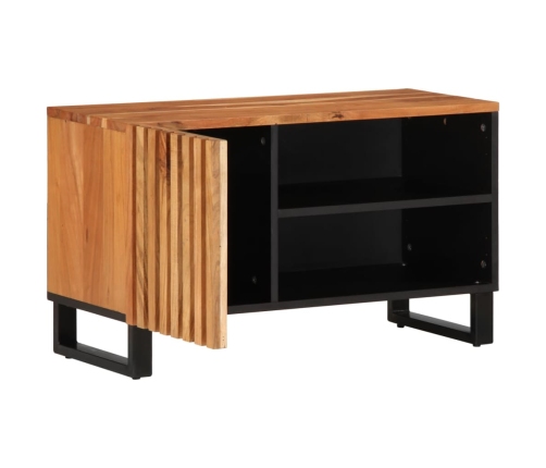 Mueble de TV madera maciza de acacia 80x34x46 cm