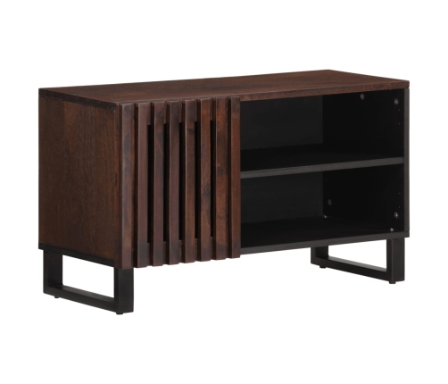 Mueble de TV madera maciza mango marrón 80x34x46 cm