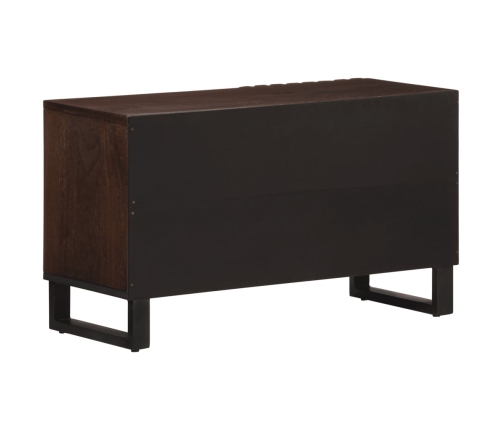 Mueble de TV madera maciza mango marrón 80x34x46 cm