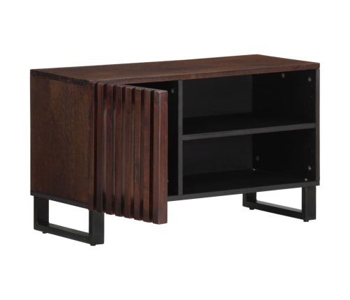 Mueble de TV madera maciza mango marrón 80x34x46 cm