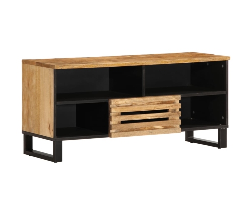 Mueble de TV madera maciza de mango rugosa 100x34x46 cm