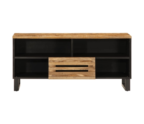 Mueble de TV madera maciza de mango rugosa 100x34x46 cm