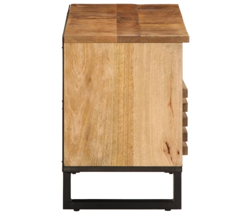 Mueble de TV madera maciza de mango rugosa 100x34x46 cm