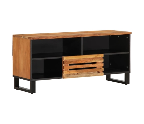 Mueble de TV madera maciza de acacia 100x34x46 cm