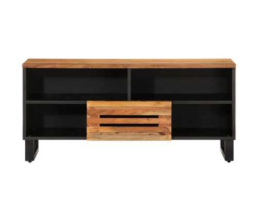 Mueble de TV madera maciza de acacia 100x34x46 cm