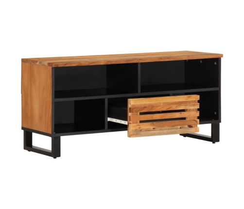 Mueble de TV madera maciza de acacia 100x34x46 cm