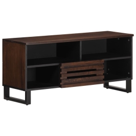 Mueble de TV madera maciza mango marrón 100x34x46 cm