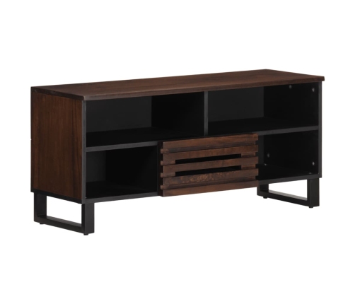 Mueble de TV madera maciza mango marrón 100x34x46 cm