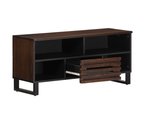 Mueble de TV madera maciza mango marrón 100x34x46 cm