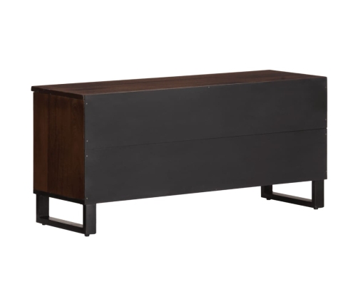 Mueble de TV madera maciza mango marrón 100x34x46 cm