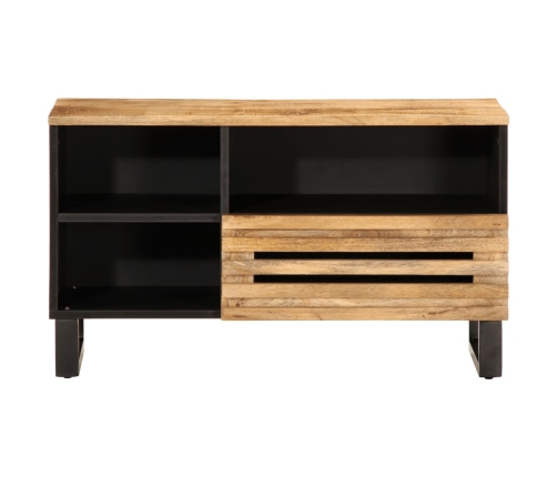 Mueble de TV madera maciza de mango rugosa 80x34x46 cm