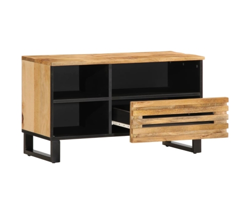 Mueble de TV madera maciza de mango rugosa 80x34x46 cm