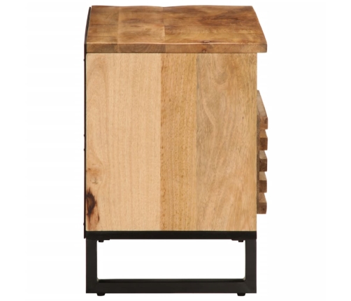 Mueble de TV madera maciza de mango rugosa 80x34x46 cm