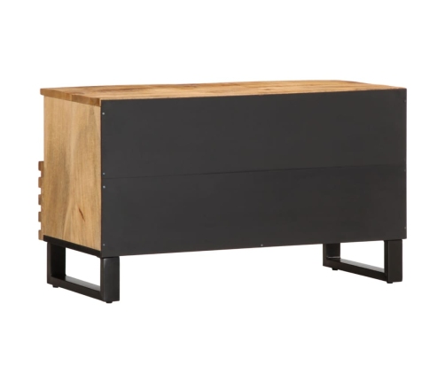 Mueble de TV madera maciza de mango rugosa 80x34x46 cm