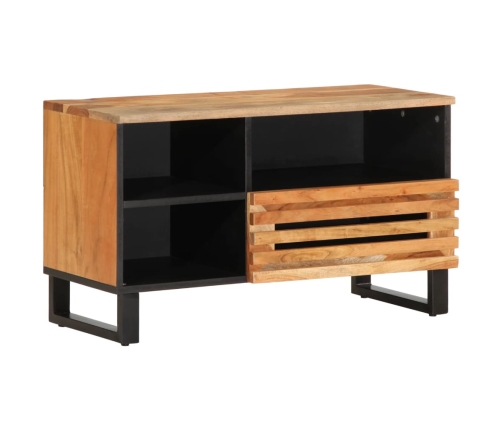 Mueble de TV madera maciza de acacia 80x34x46 cm