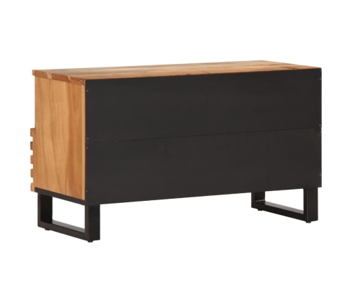 Mueble de TV madera maciza de acacia 80x34x46 cm