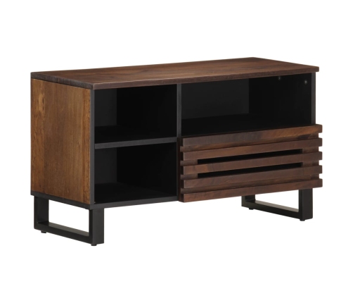 Mueble de TV madera maciza mango marrón 80x34x46 cm