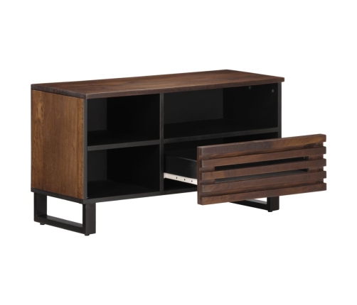 Mueble de TV madera maciza mango marrón 80x34x46 cm