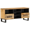 Mueble de TV madera maciza de mango rugosa 100x34x46 cm