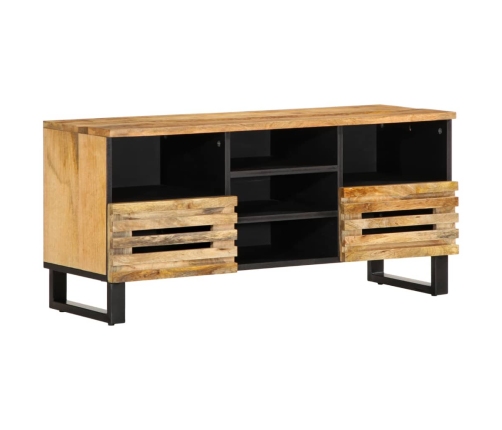 Mueble de TV madera maciza de mango rugosa 100x34x46 cm