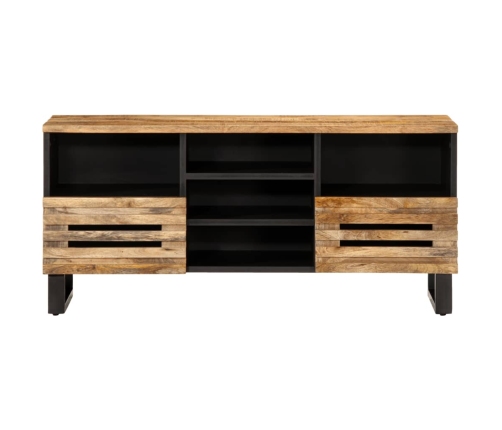 Mueble de TV madera maciza de mango rugosa 100x34x46 cm