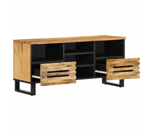 Mueble de TV madera maciza de mango rugosa 100x34x46 cm