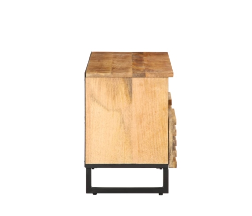 Mueble de TV madera maciza de mango rugosa 100x34x46 cm