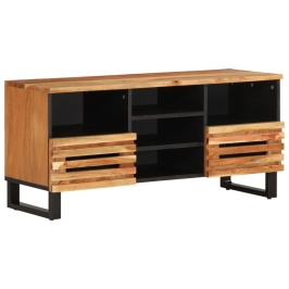 Mueble de TV madera maciza de acacia 100x34x46 cm