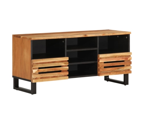 Mueble de TV madera maciza de acacia 100x34x46 cm