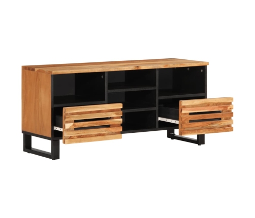 Mueble de TV madera maciza de acacia 100x34x46 cm