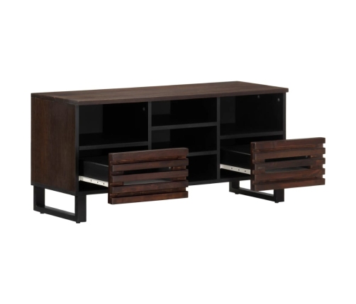 Mueble de TV madera maciza mango marrón 100x34x46 cm