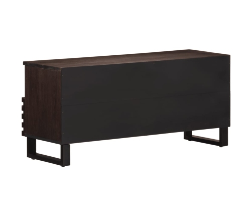 Mueble de TV madera maciza mango marrón 100x34x46 cm