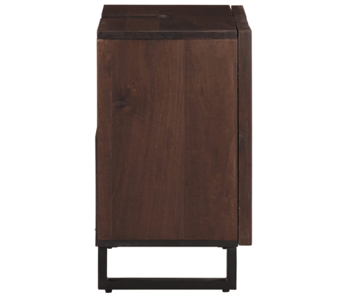 Armario de lavabo baño madera maciza mango marrón 62x34x58 cm